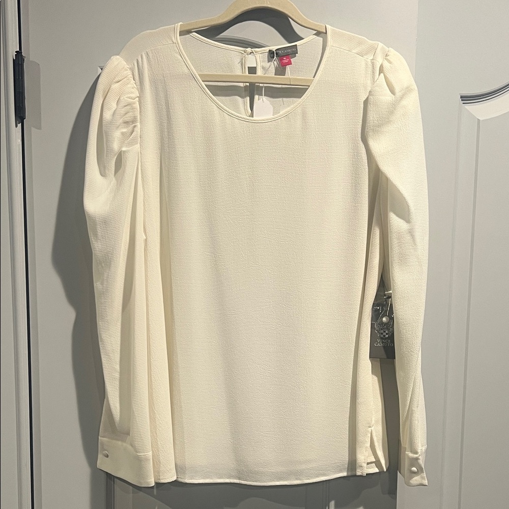 Vince Camuto Cream Blouse with Button Cuffs